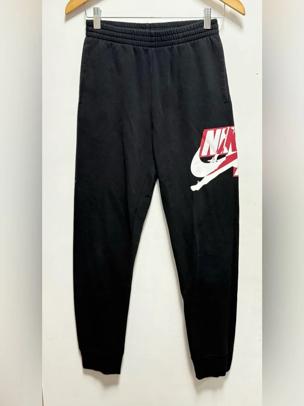 Nike Black Sweatpants with Red and White Logo